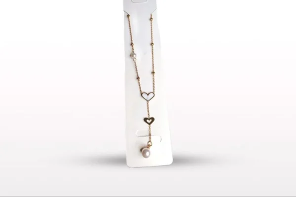 Gold Heart & Pearl Pendant Necklace – Elegant Women’s Fashion Jewelry
