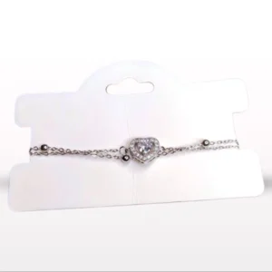 Silver Heart Crystal Bracelet – Elegant Women’s Jewelry