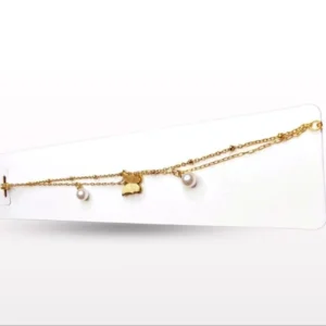 Butterfly Charm & Pearl Gold Bracelet – Elegant Women’s Jewelry