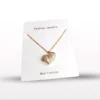 Gold Double Heart Pendant Necklace – Elegant Crystal Jewelry for Women