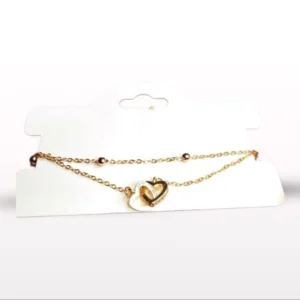 Gold Double Heart Charm Bracelet – Elegant Women’s Jewelry
