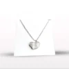 Silver Double Heart Pendant Necklace – Elegant Crystal Jewelry for Women