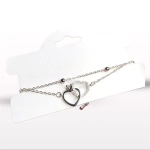 Silver Double Heart Charm Bracelet – Elegant Women’s Jewelry