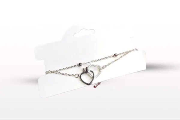 Silver Double Heart Charm Bracelet – Elegant Women’s Jewelry